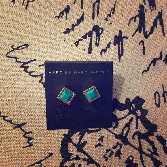 Marc By Marc Jacobs Jewelry - Marc jacobs square teal earings
